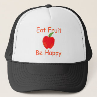Eat Fruit, wees blij met de grote, knapperige rode Trucker Pet