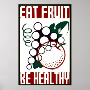 Eat Fruit - wees gezond - het Poster van WPA -