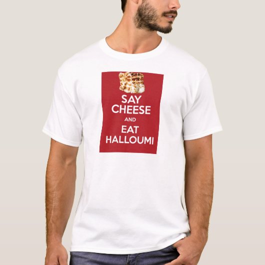 EAT HALLOUMI GRIEK CHEESE T-SHIRT (Voorkant)