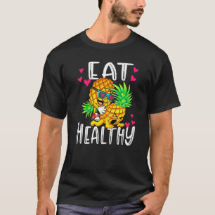 Eat Healthy grappige Valentijnsdag Pineapple love  T-shirt