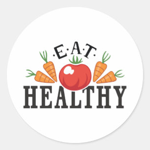 Eat Healthy Ronde Sticker