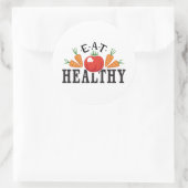 Eat Healthy Ronde Sticker (Tas)