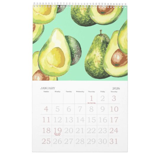 Eat Healthy Wall Art 2026 Motivatie Kalender (Jan 2026)