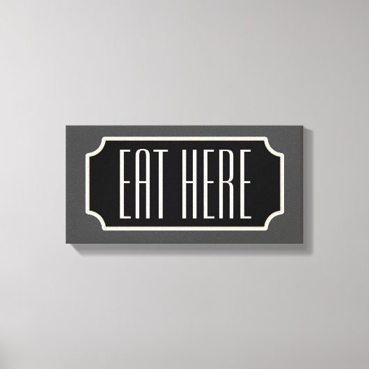 Eat here Diner Sign Kitchen canvas (Voorkant)