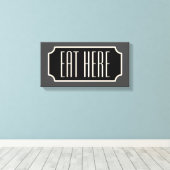 Eat here Diner Sign Kitchen canvas (Insitu (Houten vloer))