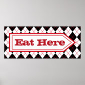Eat here Diner Sign Poster (Voorkant)