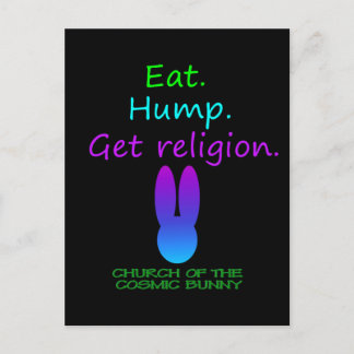 Eat Hump Religie Cosmic Bunny Briefkaart