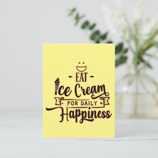 Eat Ice Cream for Daily Happiness-Ice Cream Lover Briefkaart (Staand voorkant)