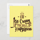 Eat Ice Cream for Daily Happiness-Ice Cream Lover Briefkaart (Voorkant / Achterkant)