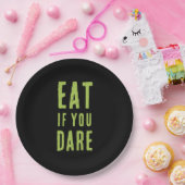 Eat If You Dare | Spooky Funny Halloween Party Papieren Bordje (Feest)