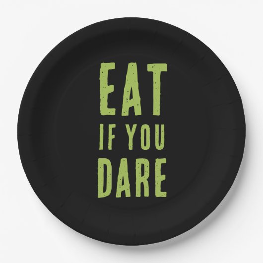 Eat If You Dare | Spooky Funny Halloween Party Papieren Bordje (Voorkant)