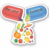 Eat je Greens Veggie Pill Nutrition Healy Food Sticker (Voorkant)