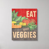 Eat je Veggies Kitchen Wall Decor Art Canvas Afdruk (Voorkant)