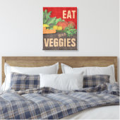 Eat je Veggies Kitchen Wall Decor Art Canvas Afdruk (Insitu (Slaapkamer))