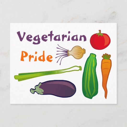 Eat je Veggies Vegetarian Pride Briefkaart (Voorkant)