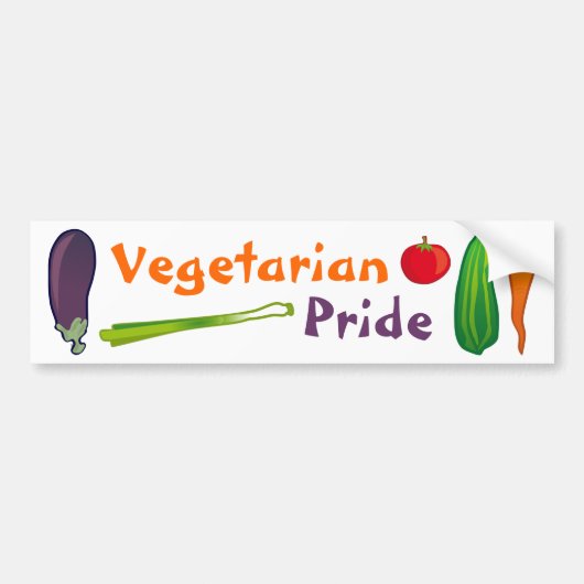 Eat je Veggies Vegetarian Pride Bumpersticker (Voorkant)