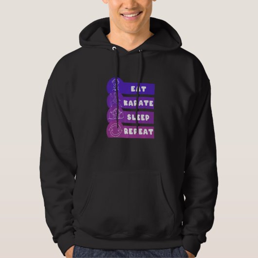 Eat Karate Sleep Repeat   Hoodie (Voorkant)