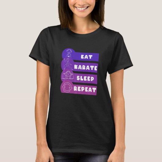 Eat Karate Sleep Repeat   T-shirt (Voorkant)