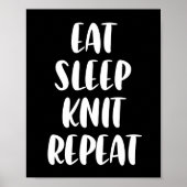 Eat Knit Sleep Herhaal donker poster (Voorkant)