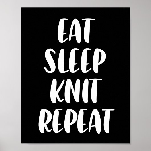 Eat Knit Sleep Herhaal donker poster (Voorkant)