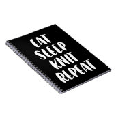 Eat Knit Sleep Zwart notitieboek herhalen (Rechterzijde)