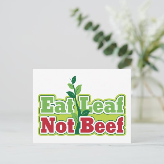 Eat Leaf not beef Briefkaart (Staand voorkant)