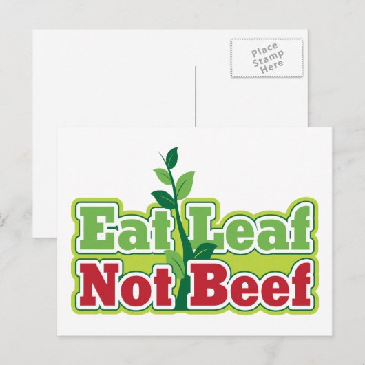 Eat Leaf not beef Briefkaart (Voorkant / Achterkant)