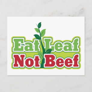Eat Leaf not beef Briefkaart
