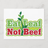 Eat Leaf not beef Briefkaart (Voorkant)