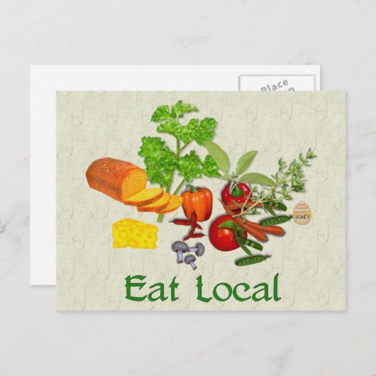 Eat Local Briefkaart (Voorkant / Achterkant)