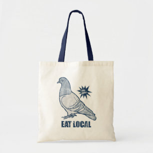 Eat Local, duivencanvas tas