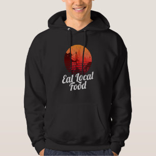 Eat Local Food Bowhun Retro Hunter Hoodie