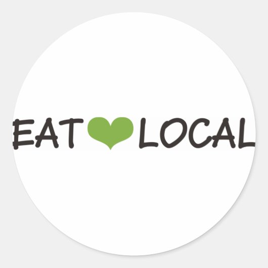 Eat Local Ronde Sticker (Voorkant)