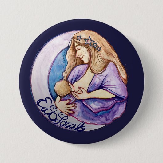 Eat Lokale borstvoeding Borstvoeding Godin Ronde Button 7,6 Cm (Voorkant)