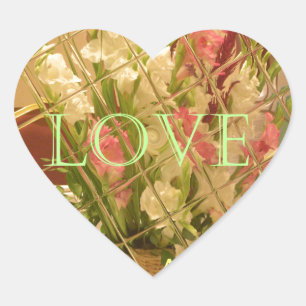Eat Love Play Flowers voor al het mooie seizoen of Hart Sticker