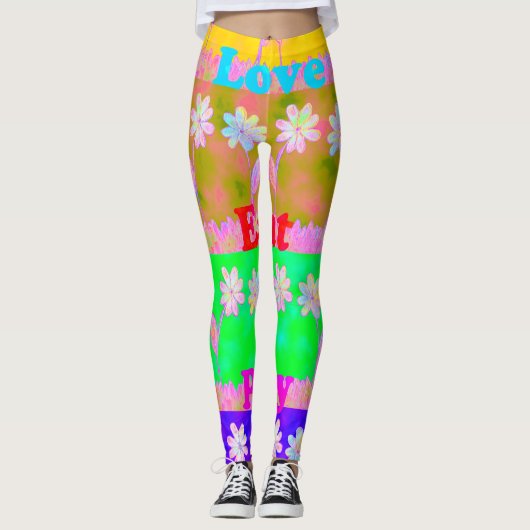 Eat Love Play Kleding bloemenprint overal Leggings (Voorkant)