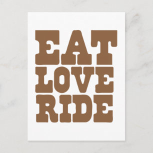 EAT LOVE RIDE Horse die grappig is Briefkaart