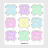 "Eat me" "Drink me" Wonderland Tea Party Pastel Sticker (Vel)