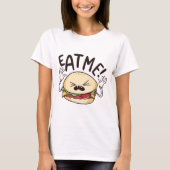 Eat Me Funny Cheeseburger T-Shirt (Voorkant)