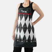 EAT ME gekke aanpasbare tekst Harlequin Argyle Schort (Insitu)