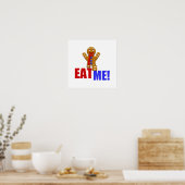 EAT ME! Gingerbrood Man - Oorspronkelijke kleuren Poster (Keuken)