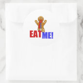 EAT ME! Gingerbrood Man - Oorspronkelijke kleuren Ronde Sticker (Tas)