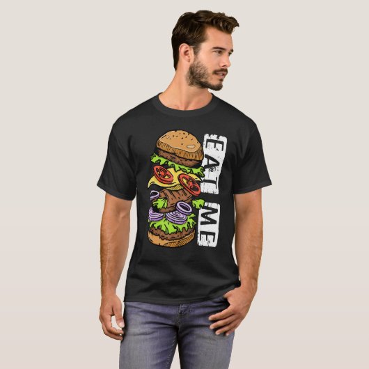 Eat me I Cheeseburger I Burger T-shirt (Voorkant volledig)