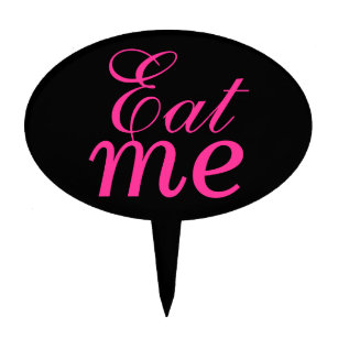 "Eat Me" taart pik in Black Cake Topper