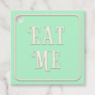 "Eat Me" Victoriaans Tea Party Paars Square Custom Bedankjes Labels