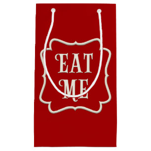 "Eat Me" Victoriaans theepartij Klassiek Rood Klein Cadeauzakje