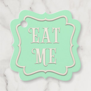 "Eat Me" Wonderland Tea Party Green Bedankjes Labels