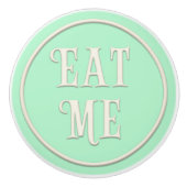 "Eat Me" Wonderland Tea Party pasteel Green Keramische Knop (Voorkant)