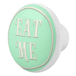 "Eat Me" Wonderland Tea Party pasteel Green Keramische Knop