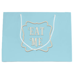 "Eat Me" Wonderland Tea Party Pastel Blue Groot Cadeauzakje